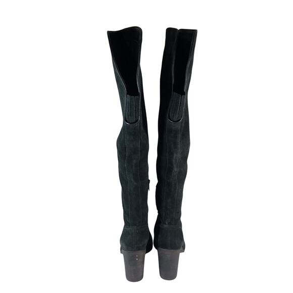 VINCE CAMUTO! GRAY/ BLACK GENUINE LEATHER OVER THE KNEE CHUNKY BOOTS! SZ 12M - Picture 7 of 13